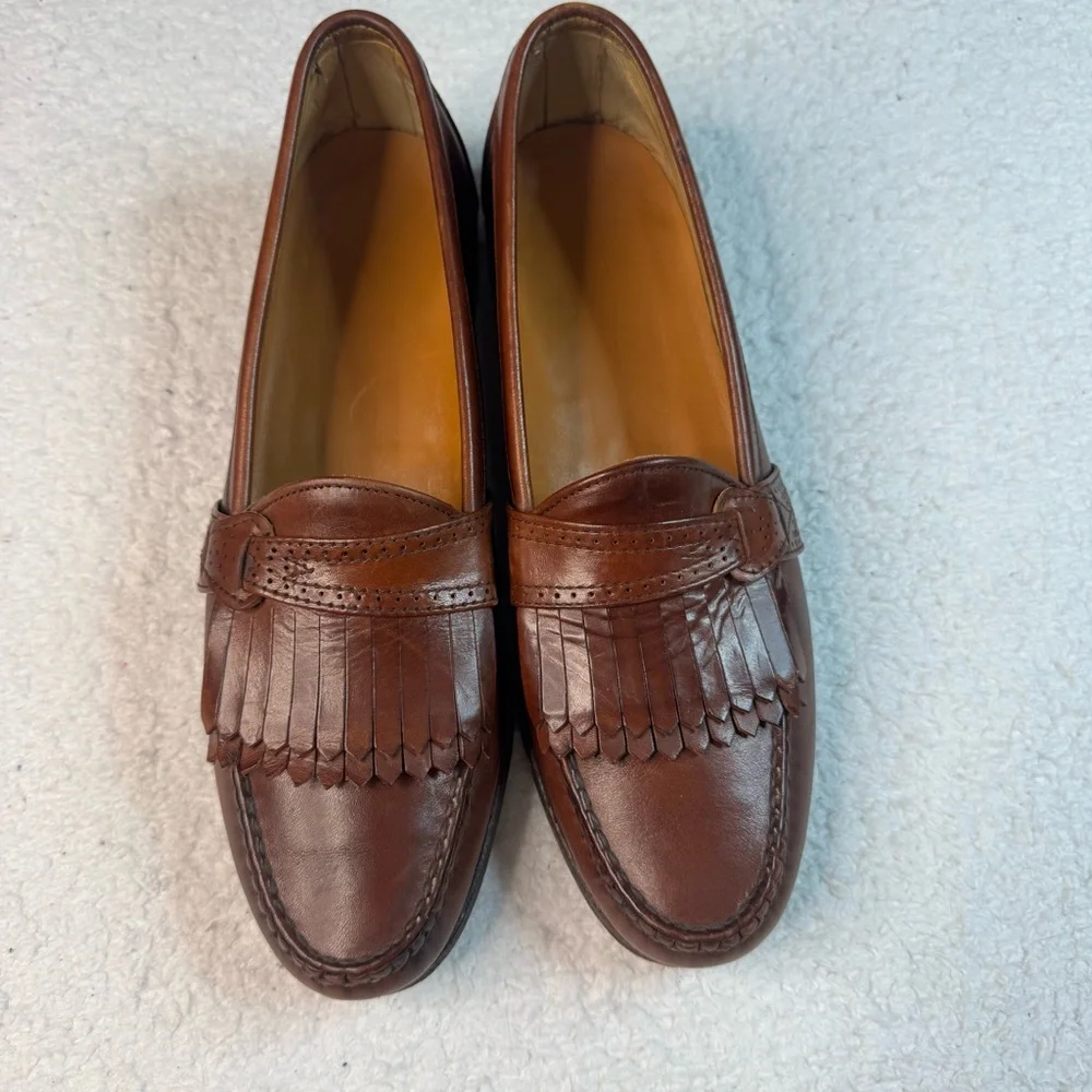 Allen‎ Edmonds Springvale Leather Brown Kiltie Slip On Loafer Shoe Men 11A  US